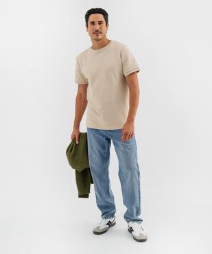 T-shirt uni col rond homme - NINES vue4 - NINES - GEMO