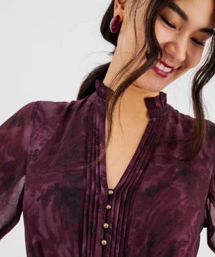 Robe longue en voile à motifs fleuris femme vue4 - GEMO 4G FEMME - GEMO