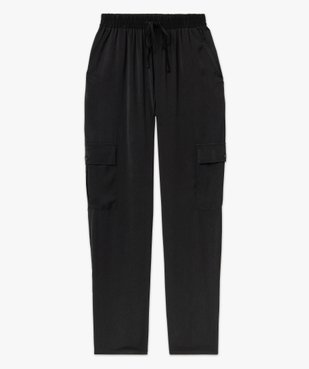Pantalon cargo en satin fluide uni femme vue4 - GEMO(FEMME PAP) - GEMO