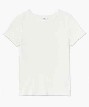 Tee-shirt manches courtes en maille côtelée femme vue4 - GEMO 4G FEMME - GEMO