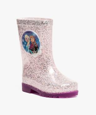 Bottes de pluie fille à paillettes avec semelle lumineuse Reine des neiges vue2 - REINE DES NEIGE - GEMO