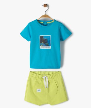 Ensemble bébé garçon 2 pièces tee-shirt + short en jersey (2 pièces) vue1 - GEMO(BEBE DEBT) - GEMO