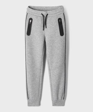 Pantalon de jogging avec poches zippées garçon vue3 - GEMO (ENFANT) - GEMO