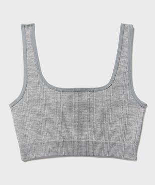 Brassière en maille côtelée à bretelles large fille vue1 - GEMO 4G FILLE - GEMO