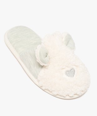 Chaussons mules en maille peluche avec oreilles femme vue5 - GEMO(HOMWR FEM) - GEMO