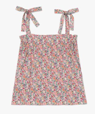 Débardeur femme à motifs fleuris et bretelles à nouer vue4 - GEMO(FEMME PAP) - GEMO