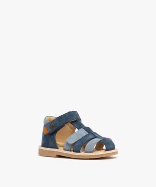 Chaussures de marche ouvertes en cuir à scratch bébé garçon - Na! vue2 - NA! - GEMO