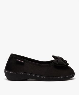 Chaussons femme ballerines en velours uni détail noeud - Isotoner vue1 - ISOTONER - GEMO