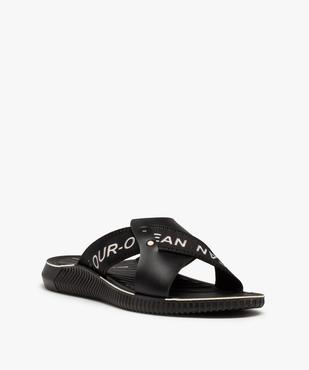 Sandales homme mules à larges brides croisées vue2 - GEMO (CASUAL) - GEMO
