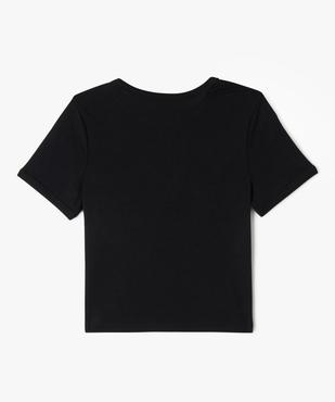 Tee-shirt manches courtes coupe courte avec studs fille vue4 - GEMO 4G FILLE - GEMO