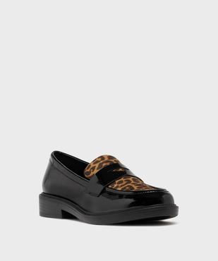 Mocassins vernis avec dessus à motif léopard femme - Follow Me vue2 - FOLLOW ME - GEMO