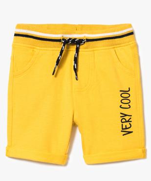 Bermuda bébé en jersey bouclette avec taille élastique vue1 - GEMO(BEBE DEBT) - GEMO