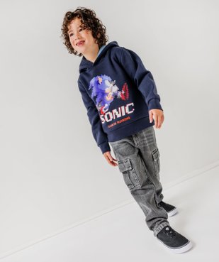 Sweat à capuche en molleton doux imprimé garçon - Sonic vue6 - SONIC - GEMO