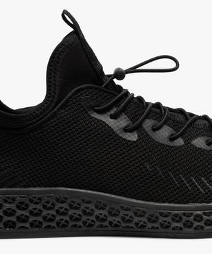 Baskets homme unies dessus en maille et semelle alvéolée vue6 - GEMO 4G HOMME - GEMO
