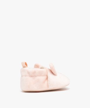 Chaussons de naissance bébé fille lapin en velours  vue4 - GEMO 4G BEBE - GEMO