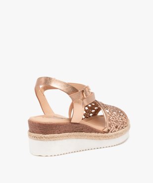 Sandales femme compensées à large bride tressée vue4 - GEMO(URBAIN) - GEMO