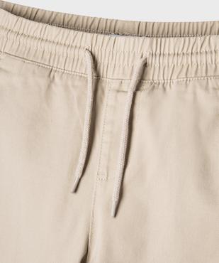 Pantalon jogger en twill de coton stretch à taille élastiquée garçon vue2 - GEMO (JUNIOR) - GEMO