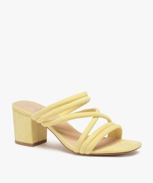 Mules femme unies à talon carré et brides rondes  vue2 - GEMO(URBAIN) - GEMO