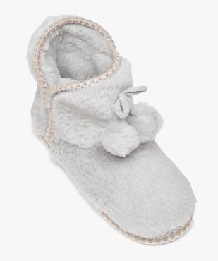 Chaussons femme boots en fourrure imitation et passementerie vue5 - GEMO(HOMWR FEM) - GEMO
