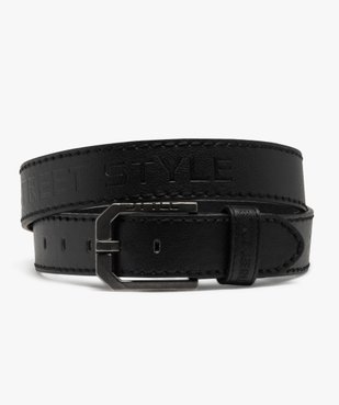 Ceinture en matière grainée avec inscription gravée homme vue1 - GEMO (ACCESS) - GEMO