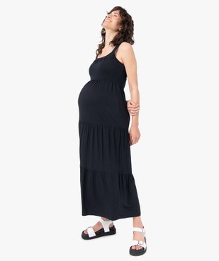 Robe de grossesse longue à bretelles et volants vue1 - GEMO (MATER) - GEMO