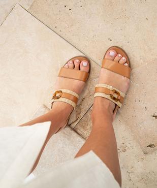 Sandales à talon plat et brides fantaisie femme  vue1 - FOLLOW ME - GEMO