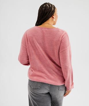Pull col V en maille fine femme grande taille vue3 - GEMO (G TAILLE) - GEMO