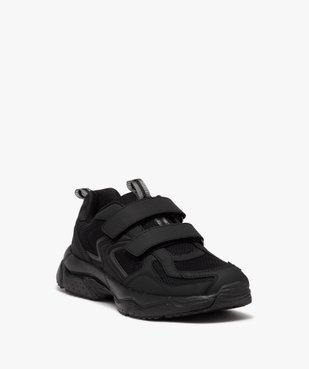 Baskets homme unies en mesh et à scratch style jogger vue2 - 5 MILES - GEMO