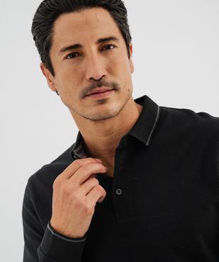 Polo à manches longues en maille fantaisie homme vue2 - GEMO 4G HOMME - GEMO