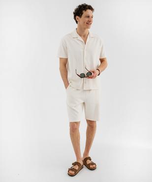 Bermuda en maille de coton texturée homme vue4 - GEMO 4G HOMME - GEMO