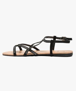 Nu-pieds en toile avec strass sur le dessus vue3 - GEMO (CASUAL) - GEMO