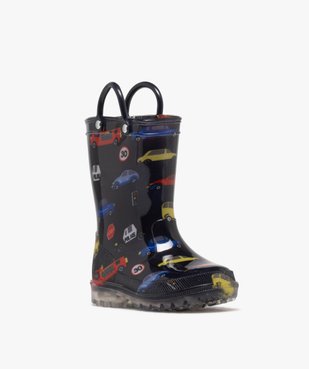 Bottes de pluie imprimée à anses et semelle crantée lumineuse garçon vue8 - BUGGY - GEMO