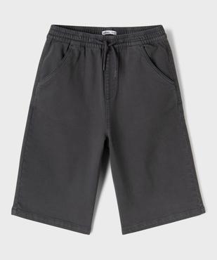 Bermuda skater en coton extensible au coloris unique garçon vue2 - GEMO (JUNIOR) - GEMO