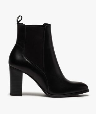 Boots femme à talon dessus style chelsea en cuir uni vue1 - GEMO(URBAIN) - GEMO