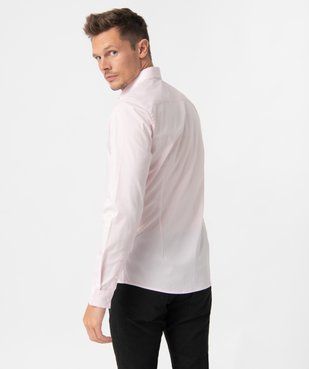 Chemise unie coupe slim en coton stretch homme vue3 - GEMO 4G HOMME - GEMO