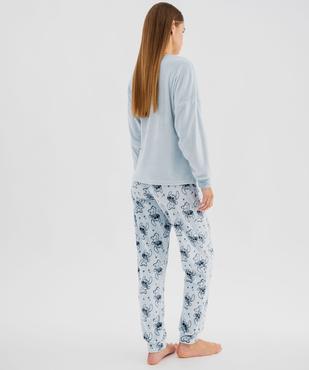 Pyjama en velours douillet imprimé femme - Stitch vue3 - LILO & STITCH - GEMO