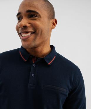 Polo à manches longues en maille fantaisie homme vue2 - GEMO 4G HOMME - GEMO