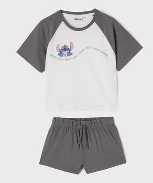 Pyjashort bicolore avec motif Stitch fille - Disney vue1 - LILO & STITCH - GEMO