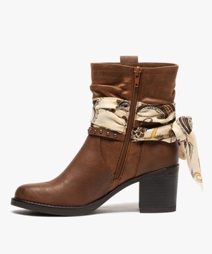 Boots femme à talon avec foulard et brides décoratives vue3 - GEMO(URBAIN) - GEMO