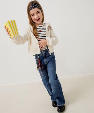 Tee-shirt manches longues à rayures et finition roulottée fille vue4 - GEMO 4G FILLE - GEMO