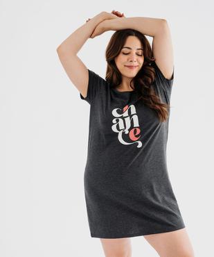 Chemise de nuit à manches courtes avec motifs femme grande taille vue1 - GEMO 4G FEMME - GEMO