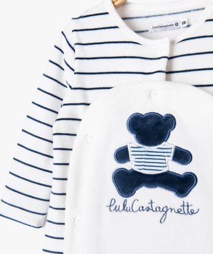 Pyjama en velours ouvert devant bébé - LuluCastagnette vue2 - LULUCASTAGNETTE - GEMO