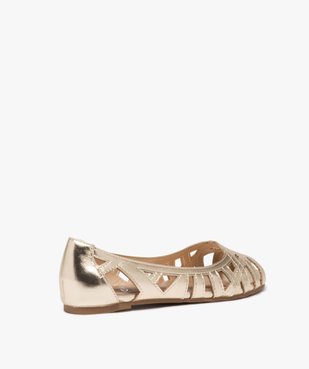 Ballerines fille unies effet métallisé avec bout ouvert vue4 - GEMO (ENFANT) - GEMO