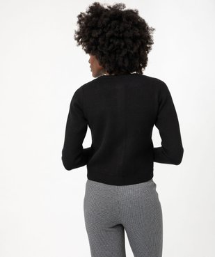 Gilet à col rond avec boutons fantaisie femme vue3 - GEMO(FEMME PAP) - GEMO