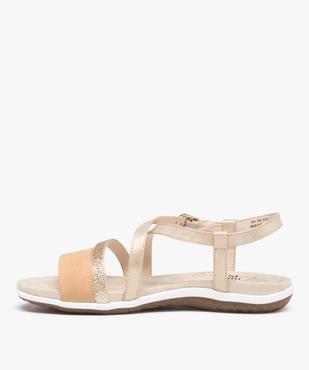 Sandales femme plates à brides brillantes et semelle bicolore vue3 - GEMO (CASUAL) - GEMO