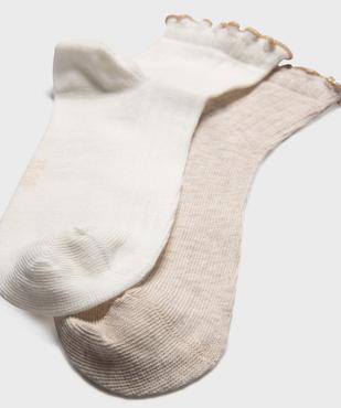 Chaussettes hautes à côtes plates et ourlet pailletée fille (lot de 2) vue2 - GEMO (ENFANT) - GEMO
