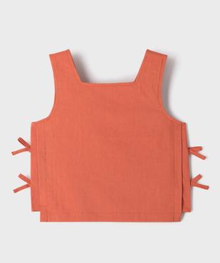 Blouse sans manches avec noeuds sur les côtés fille vue2 - GEMO 4G FILLE - GEMO