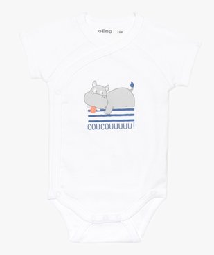 Body bébé garçon à manches courtes en coton bio (lot de 3) vue2 - GEMO 4G BEBE - GEMO