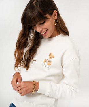 Sweat molletonné avec motif poitrine femme - LuluCastagnette vue3 - LULUCASTAGNETTE - GEMO