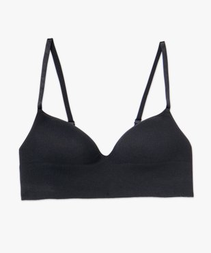 Brassière push-up en maille côtelée à fines bretelles vue4 - GEMO 4G FEMME - GEMO